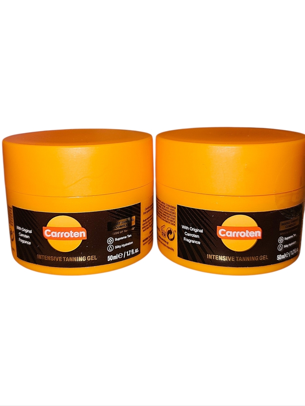 Two Carroten Intensive Instant Tanning Gel Minis With Vitamin E 1.7 Fl Oz NEW